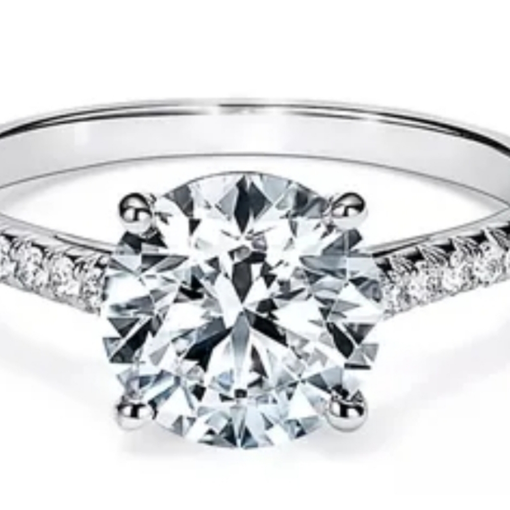 GRA Certified 2 Carat Moissanite Ring 18k/925 Ring Size 6!  Watch Video!
